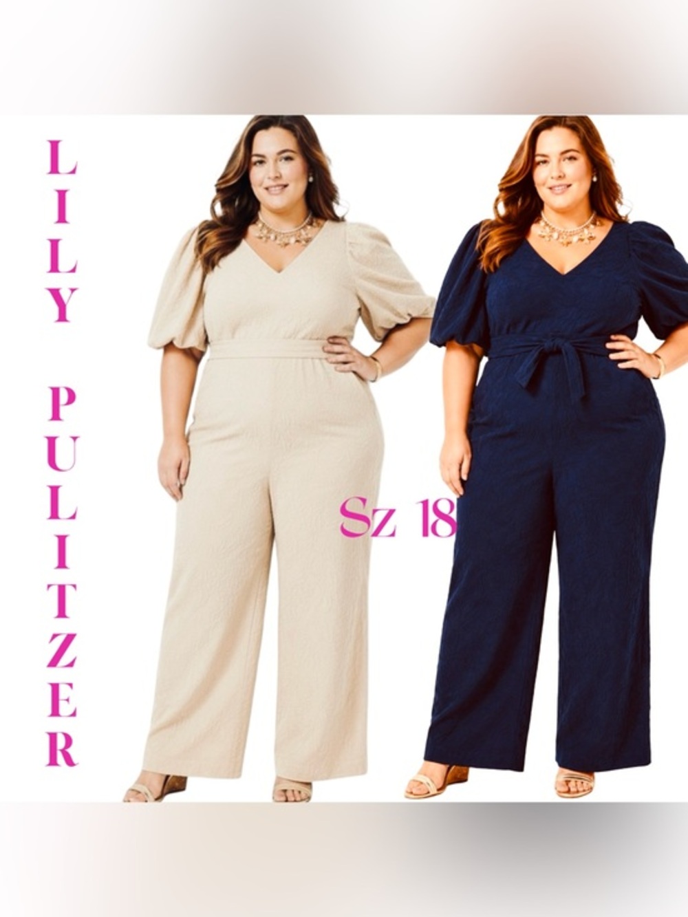Lilly Pulitzer KIRRABELLE JUMPSUIT, TRUE NAVY PINEAPPLE PUCKER JACQUARD SZ18
